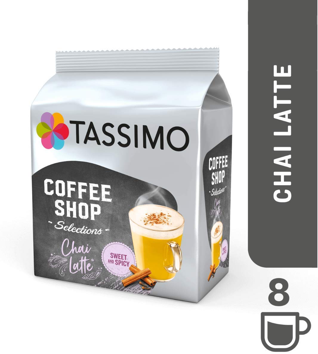 TASSIMO Chai Latte Tea Capsules (New Design) Pods TDiscs Pack of 5, 40