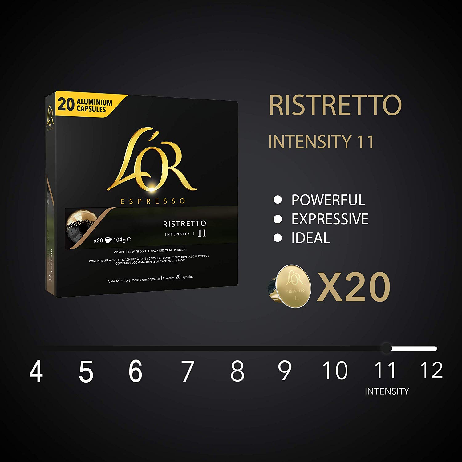 Capsules compatibles avec Nespresso 60 boissons L/'OR Café Lot Espresso