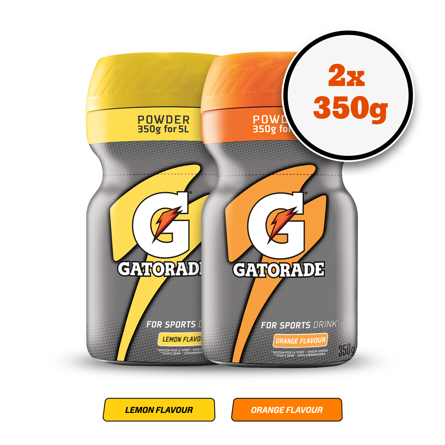 Gatorade Sports Lemon & Orange Drink Powder Twin Pack (2x350g